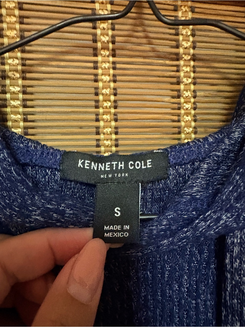 364. Kenneth Cole Navy Marled Knit Hoodie - Picture 2 of 4
